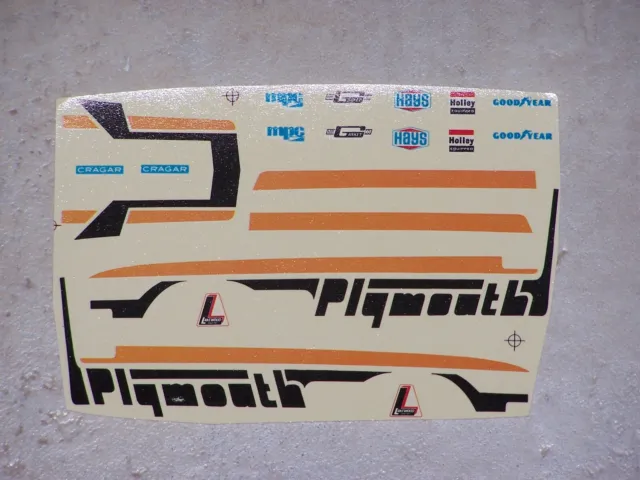 VINTAGE MPC DECALS 1/25th FLY PLYMOUTH ROADRUNNER