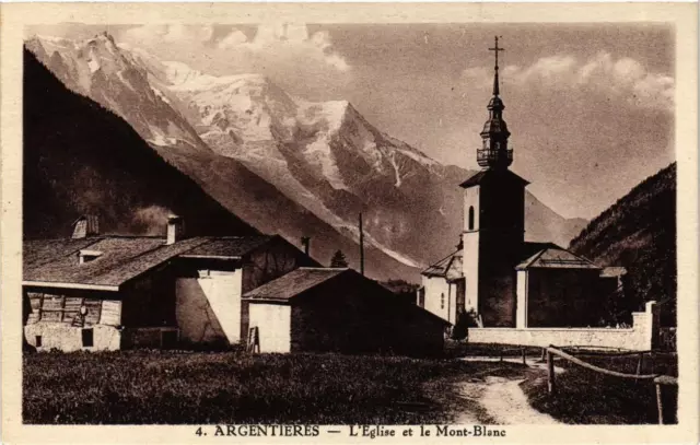 CPA AK ARGENTIERES Église et le Mont-Blanc (618528)