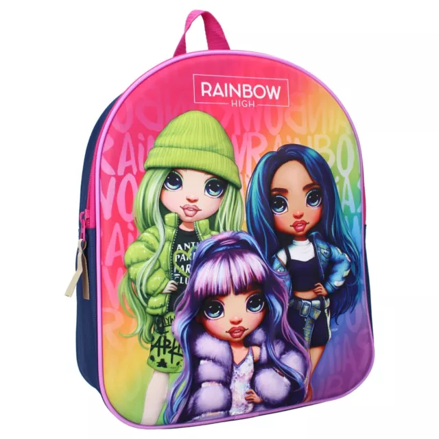 Rainbow High Mochila 3D Escuela Materna Guardería Netflix Serie Animata