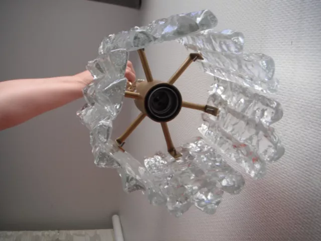 suspension 20 cm KALMAR FRANKEN vintage ICEGLASS années 60/70 2