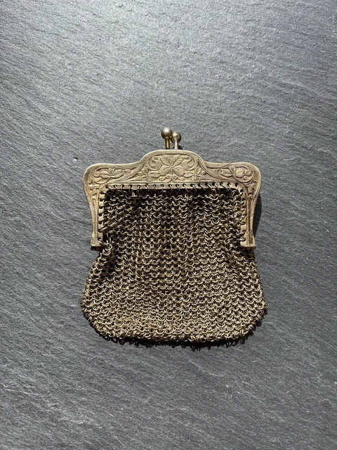 Porte Monnaie aumônière Maille Argent Massif Bourse XIX