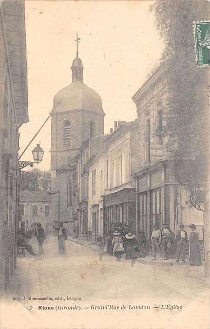 CPA 33 RIONS GRAND'RUE DE LAVIDON (cliché pas courant