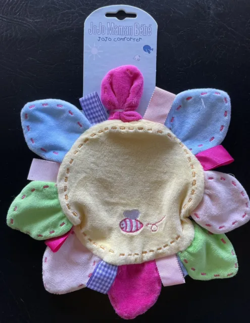 NEW JoJo Maman Bebe Flower Comforter Sunflower Baby Soft Hug Toy Blankie BNWT