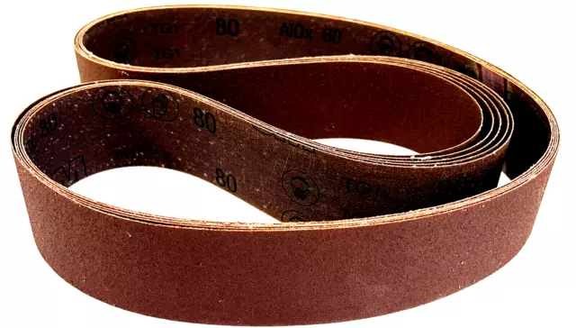 2-1/2 x 60 x 80 GRIT SANDING BELTS - 3M 341D - ALUMINUM OXIDE - 5 PIECES