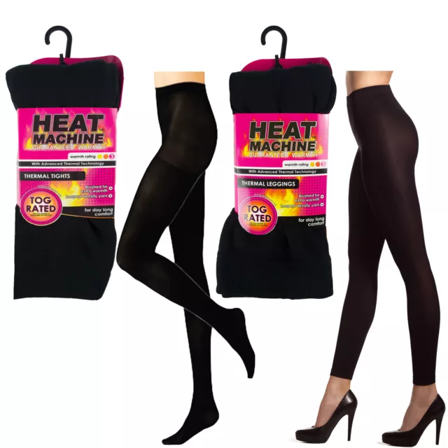 LADIES WINTER THERMAL Tog Rated Heat Machine Brushed Inside Leggings Warm  Tight £5.99 - PicClick UK