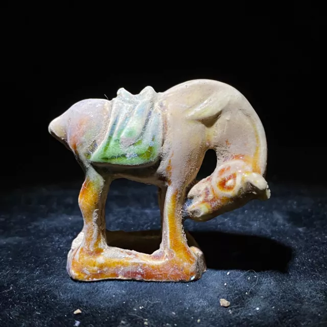 5 cm Chinese antique Tang sancai Tang porcelain old porcelain horse sculpture