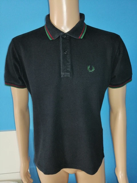 Maglia Polo Uomo Color Nero Marca Fred Perry Maniche Corte 100% Cotone Taglia M