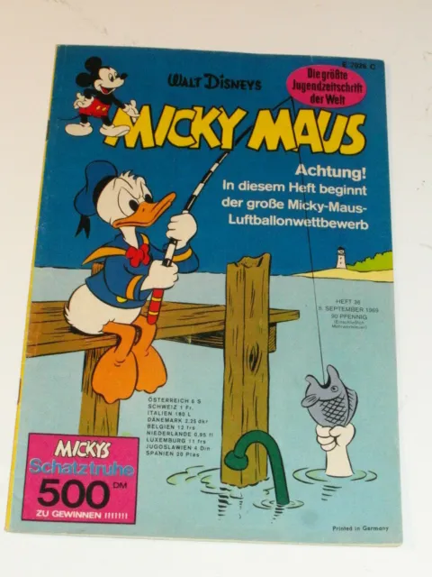 Micky Maus Heft 1969, Nr.36, Z1-2, ohne SM, mit SB, mit 2 x Klappseiten