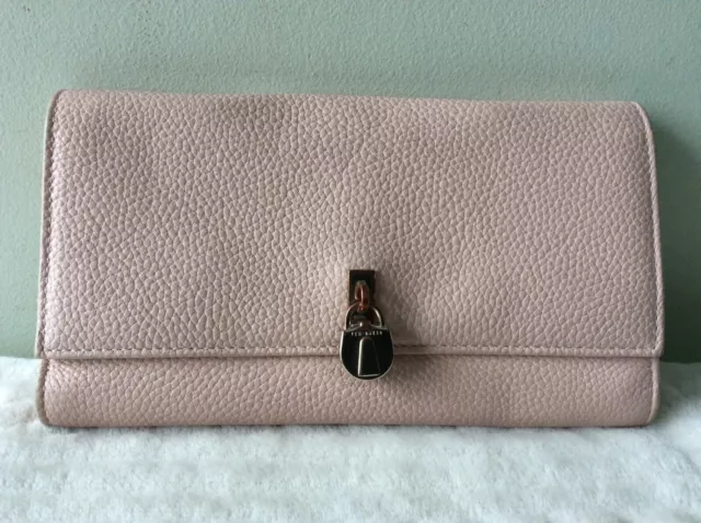 TED BAKER real leather ladies large pale pink purse