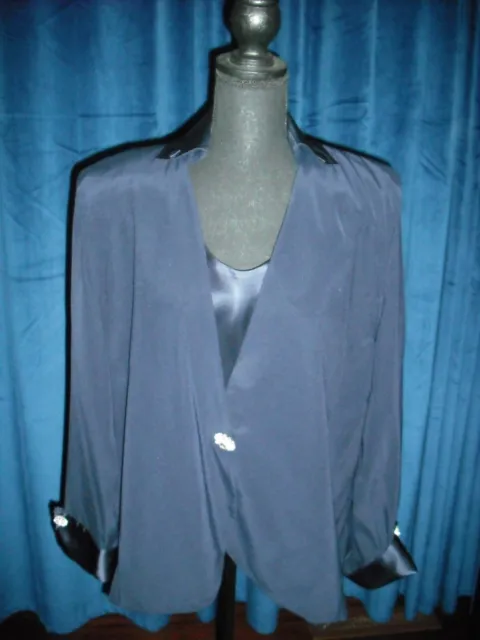 Lucille Ball Owned & Worn 80's Blue satin blouse from Stylist Sydney Guilaroff