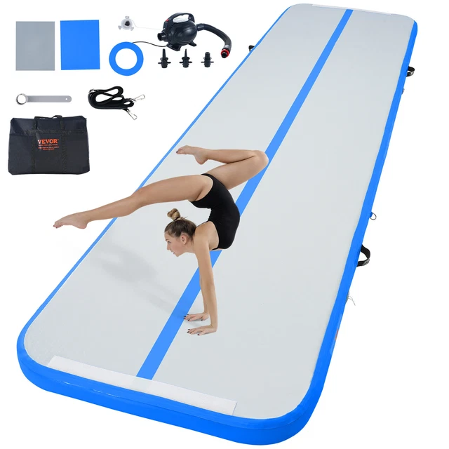 Tapis De Gymnastique Gonflable ROMELANDS - 3m/4m/5m, 10cm Épais, Avec Pompe à Air, Pour Yoga, Acrobatie, Fitness à Domicile