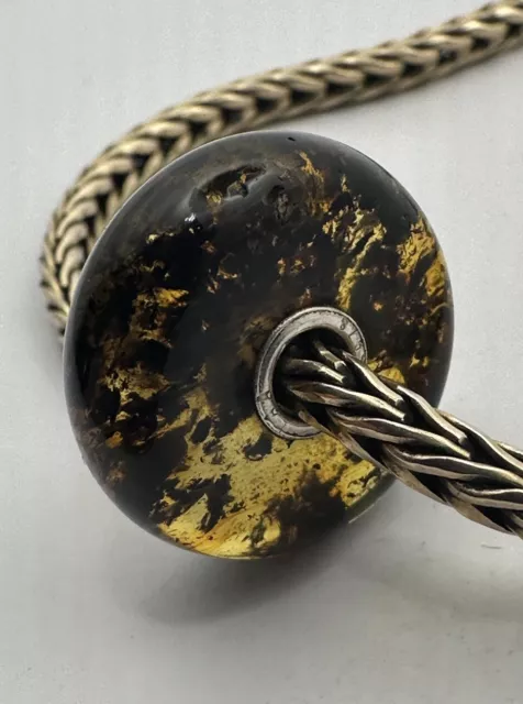 Trollbeads - Authentic - Genuine - OOAK Unique - Large Disc Amber