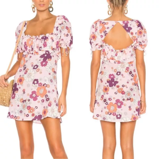 FOR LOVE & Lemons Magnolia Mini Dress In Pink Blossom M $52.50 - PicClick
