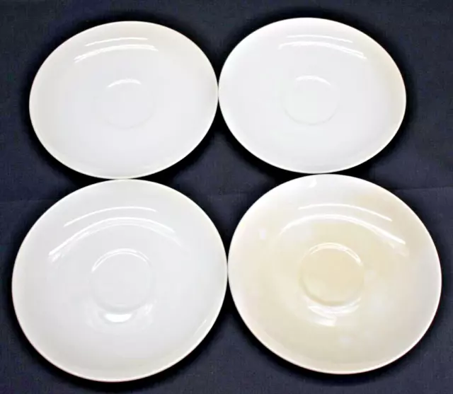 Set of 4 - Unbranded Vintage Dinnerware - Solid White 6" Saucer Plates (384)