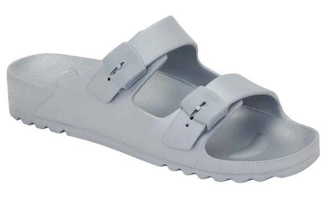 Scholl Bahia Uomo Ciabatte Estive – Leggere E Flessibili Con Tacco 35mm, Vestibilità Regolabile, Verde Militare (Taglia 43)