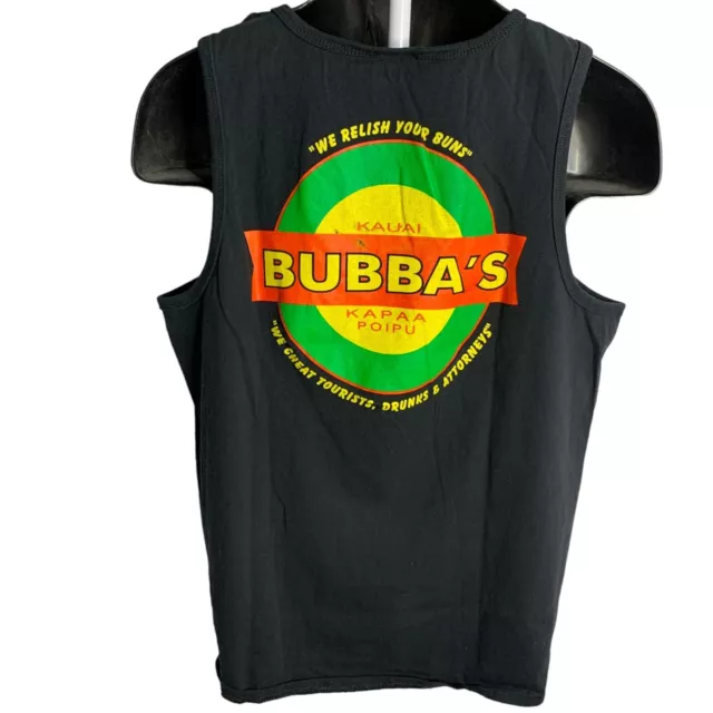 Bubbas Hawaii Kauai Tank Top Muscle Shirt L Black Graphic World Famous Burgers