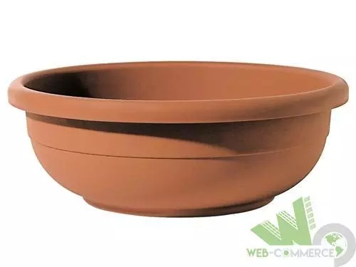 4 Pz Vaso Basso Ciotola Rotondo 50Xh18 Cm Per Bulbi Plastica Col. Terracotta