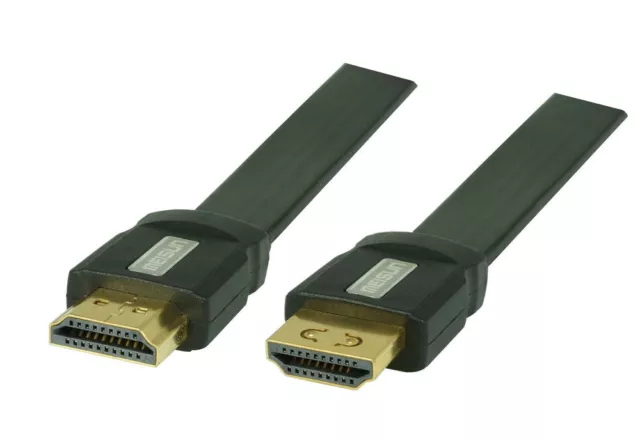 1m Meisun HDMI Câble Plat avec Ethernet, Ultra HD, 4Kx2K, Full HD, 3D, Arc, Cec