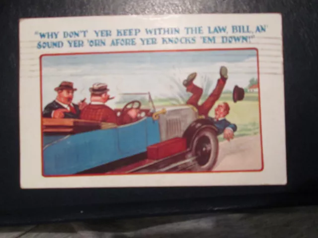 Comic Postcard Charabanc "Why don't yer keep within the law ..." 1929 posted