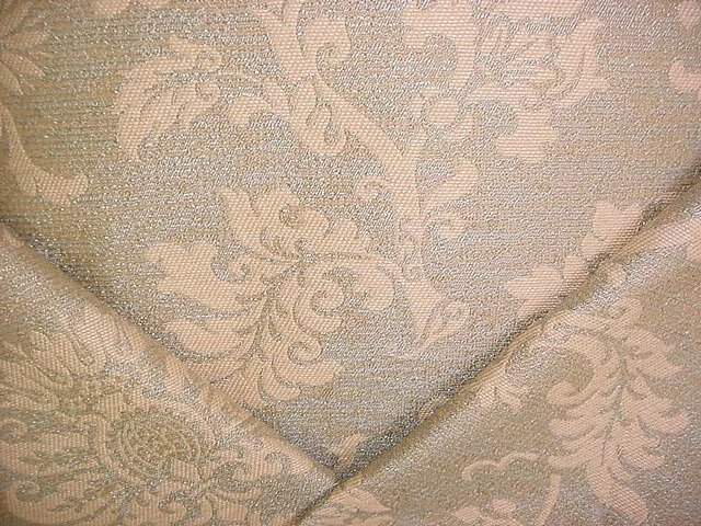 15-3/4Y Kravet / Lee Jofa Aquamarine Goldenrod Floral Damask Upholstery Fabric