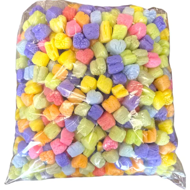 Packing Peanuts Rainbow Hearts Multicolor Minipack .6 Cu Ft Biodegradable