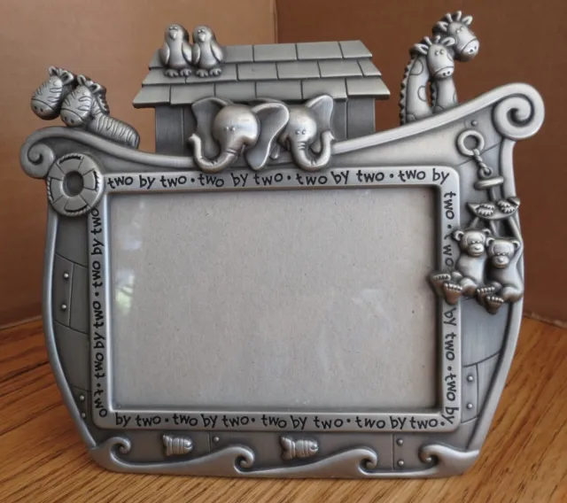 Noah's Ark Two By Two Photo Frame Pewter by Malden Holds 3.5 In x 5 In
