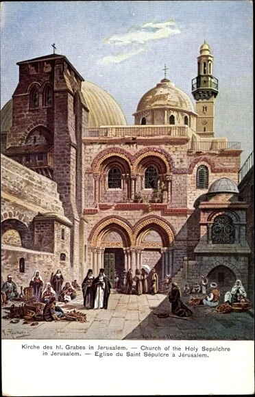 Künstler Ak Perlberg, F., Jerusalem Israel, Kirche des heiligen Grabes - 3528507