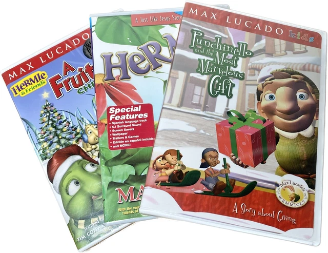 LOT OF 3 Max Lucado DVDS - Hermie & Friends + Punchinello Christian ...