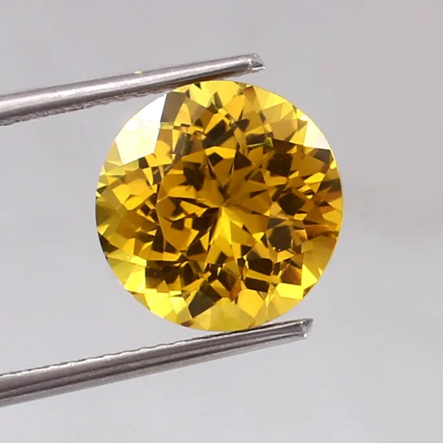 AAA Naturel sans Défaut Ceylan Jaune Saphir 3.80 CT Coupe Ronde Desseré Gemme