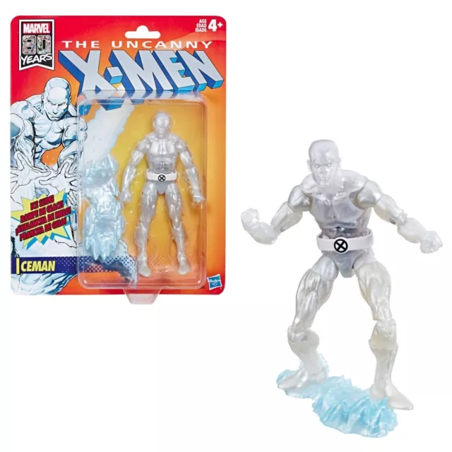 Hasbro Marvel 80 Years X-Men Action Figure Iceman alto 15 cm con lastra ghiaccio