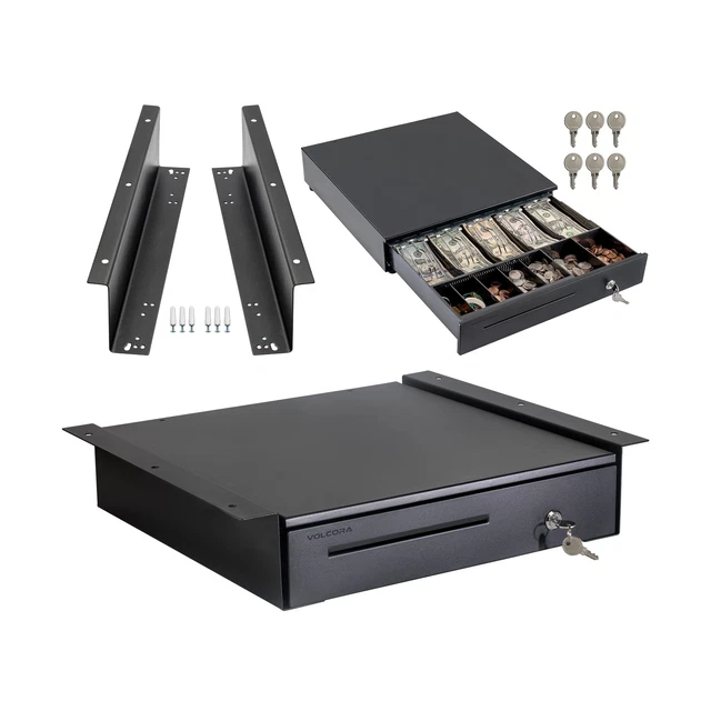 VOLCORA CASH REGISTER Drawer with Under Counter Mounting Metal Bracket