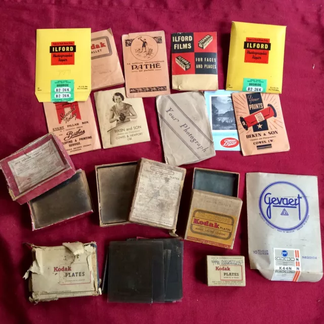 Lot Antique Vintage Photographic Negatives,Glass Plates,Celluoloid,some Unused