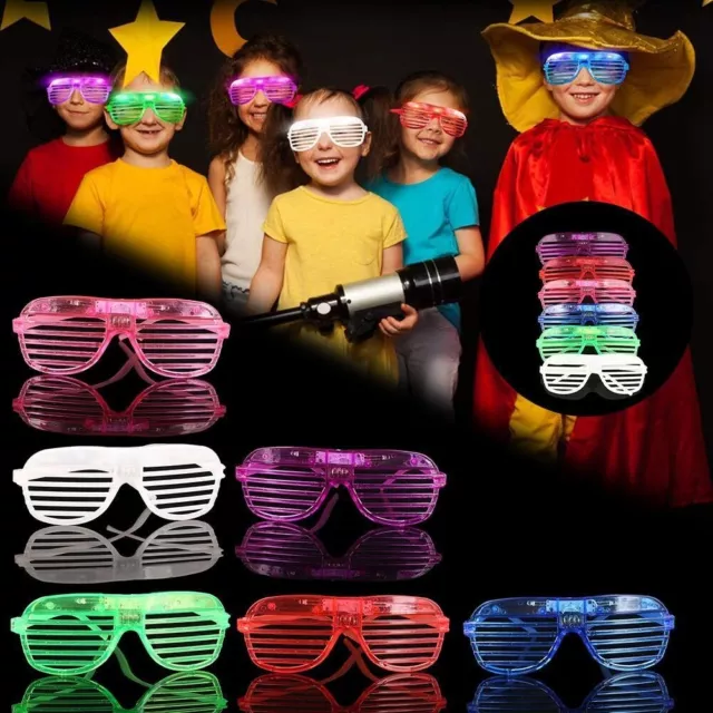 Light Up Shutter Shades Sunglasses Fun LED Glasses for Neon Party Glow