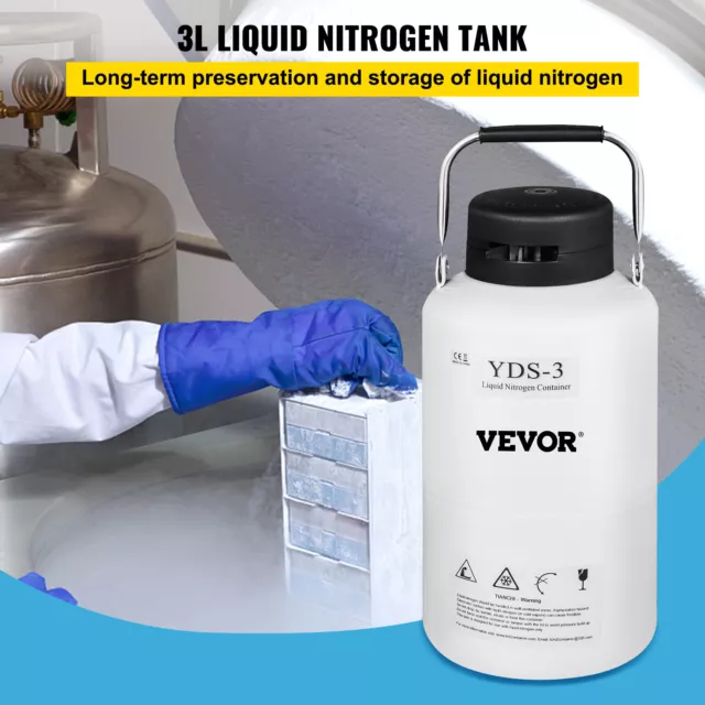 3L Stickstoffbehälter LN2 flasche tank Container Flüssiger Refrigeration Dewar 2