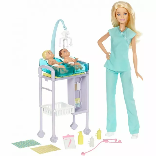 Barbie Careers Baby Doctor Playset with Dolls and Accessories 2-Patients