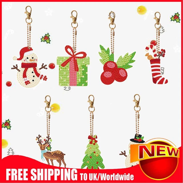 Double Sided Rhinestone Pendant Ornament Xmas Tree Special Shape 7PCS