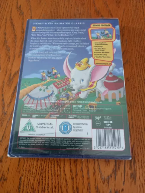 Disneys Dumbo Dvd Classic Sealed Disney 2