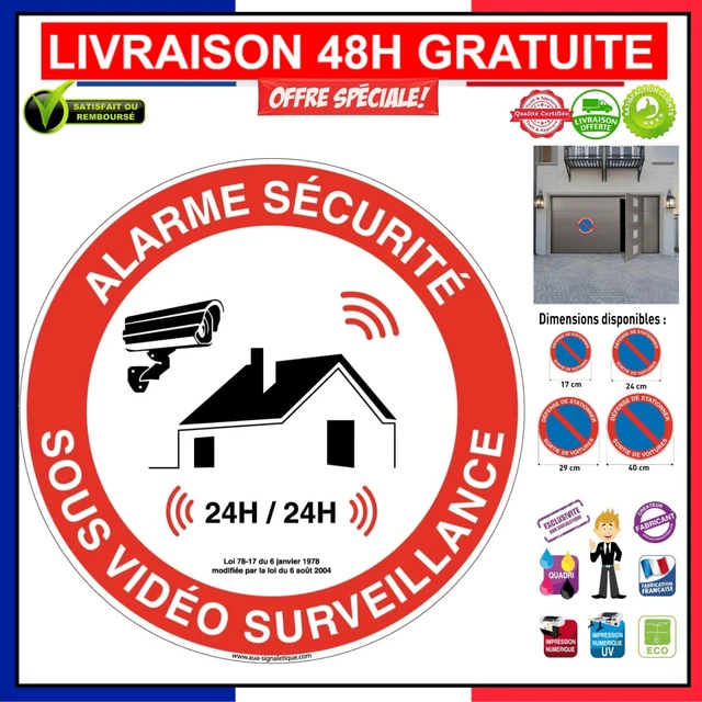 Autocollant propriété sous videosurveillance - Sticker A moi Etiquette
