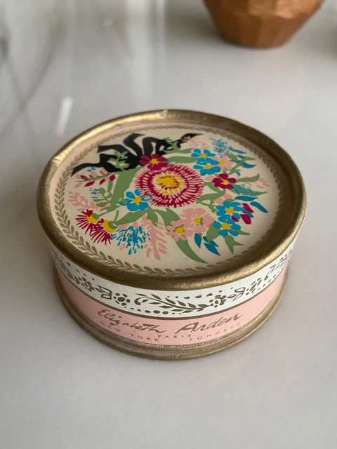 Boîte à Poudre Vintage Elizabeth Arden - Carton Multicolore - Occasion Bon état