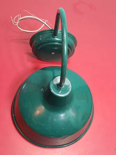 Vintage LUMINAIRE Green 10 1/2" Gooseneck  Light Gas Station Barn Industrial USA