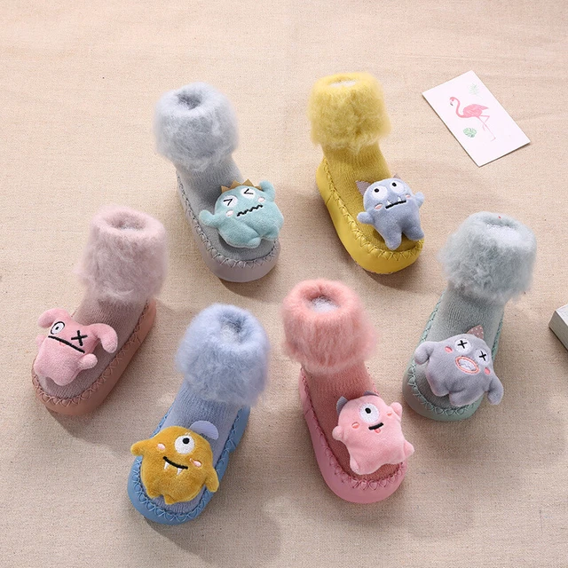 Baby Boys Girls Kids Toddler Anti-slip Slippers Socks Cotton Boot Shoes Winter