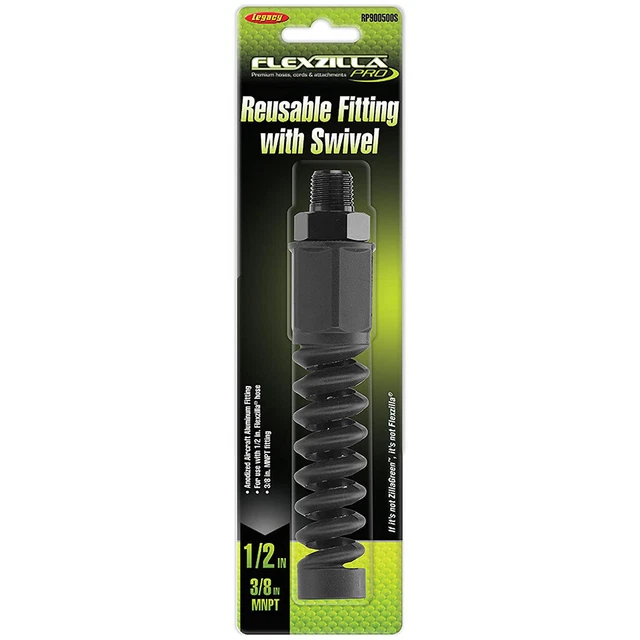 FLEXZILLA PRO AIR Hose Reusable Fitting with Swivel 3/8" MNPT 30.11