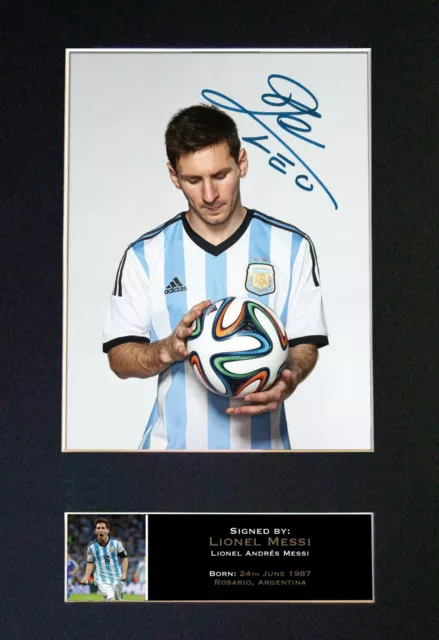 LIONEL MESSI No2 Argentina Signed Autograph Mounted Photo Repro A4 Print 503