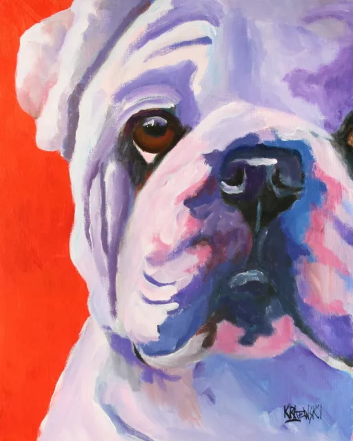 English Bulldog Art Print from Painting | Gifts, Poster, Wall Art, Picture 8x10