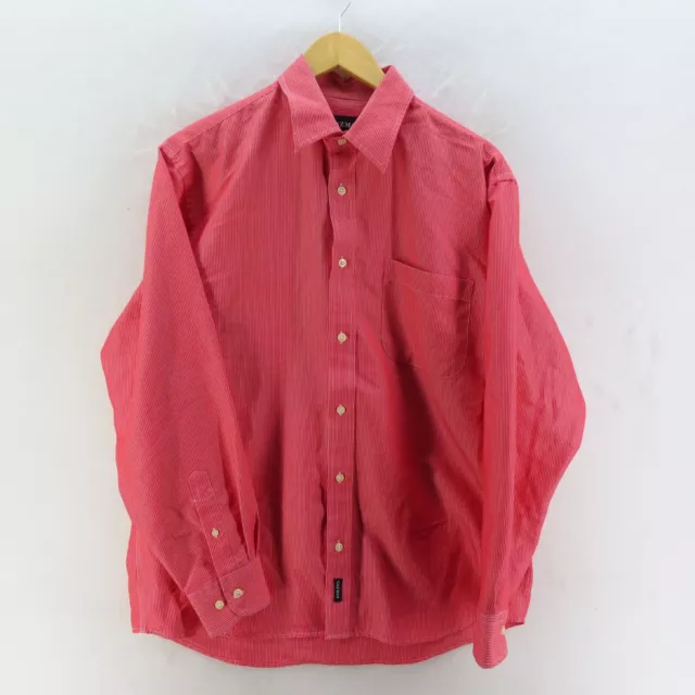 GAZMAN Shirt Mens Adult Size Medium Red  Long Sleeve Button Up Casual