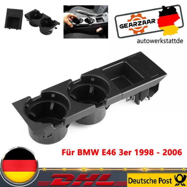 Getränkehalter Münzbox Cupholder Mittelkonsole Schwarz für BMW 3ER E46  1998-2006