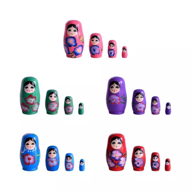 4Pcs Nesting Doll Toy Handpainted Matryoshka Doll for Holiday Tabletop Shelf