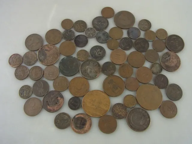 Konvolut 60 alte Kupfermünzen Fundgrube K220723B0