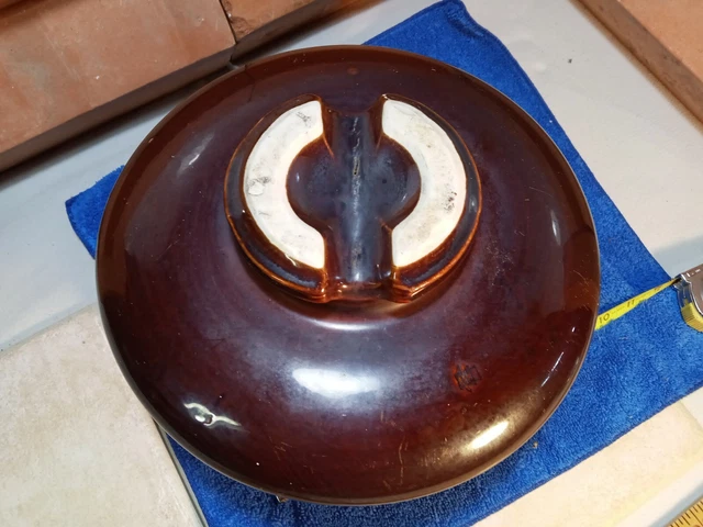 Large MUSHROOM Ceramic Porcelain Insulator - VTG - Brown 3