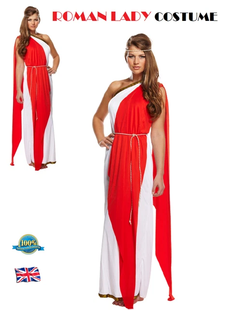 Ladies Roman Beauty Toga Greek Goddess Party Fancy Dress Costume Outfit main image 1